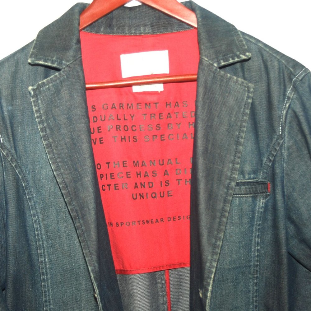 Indian Terrain 100% Cotton Vintage Jean Men's Jacket Coat Size Large - Picture 3 of 11